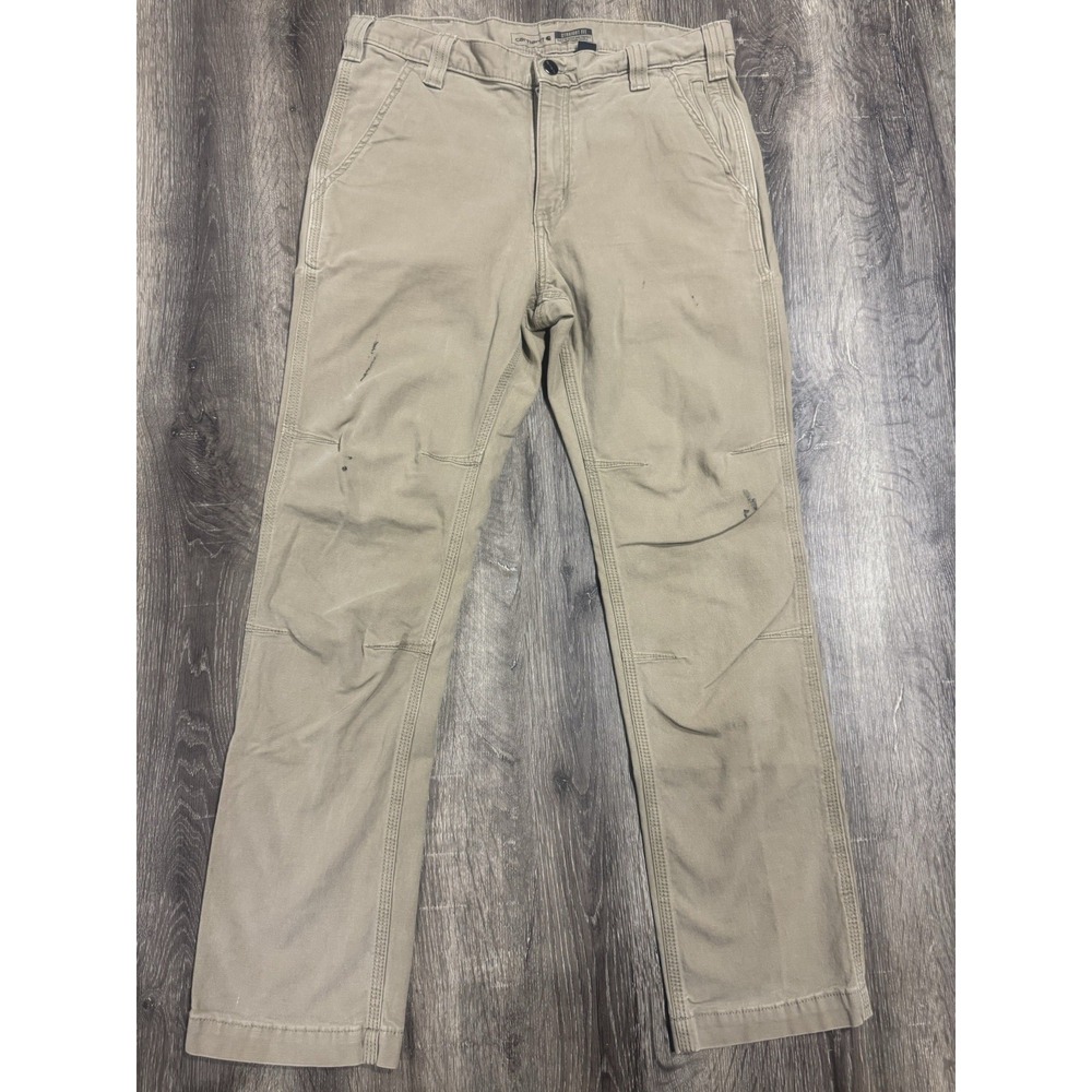Carhartt Mens 32x30 Brown Straight Fit‎ Rugged Flex Canvas Tapered Work Pant